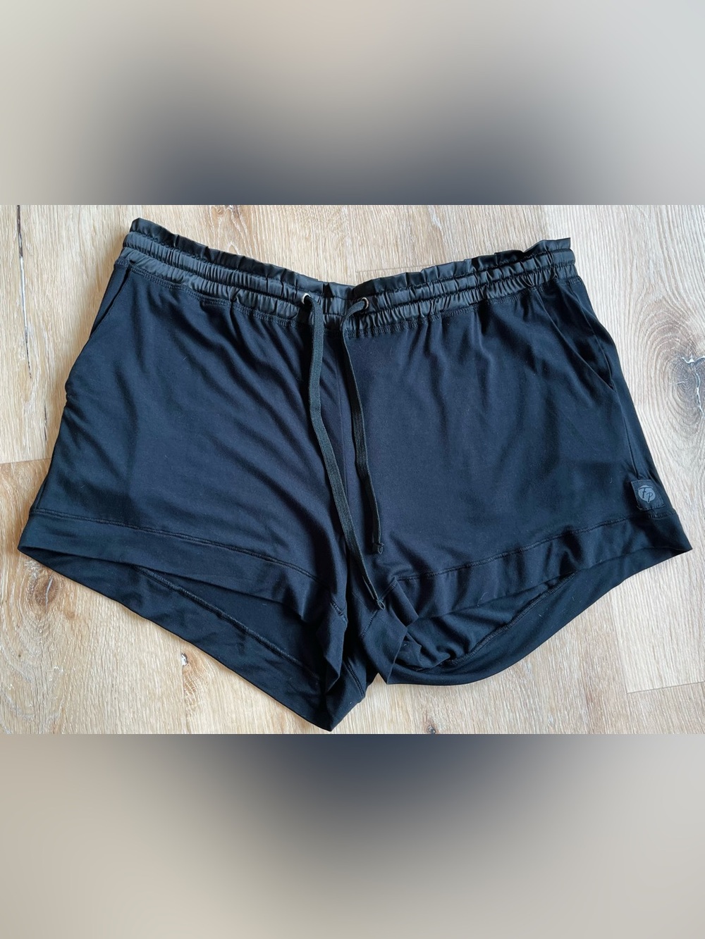 Women's Black Sleep Shorts with Drawstring Waist
